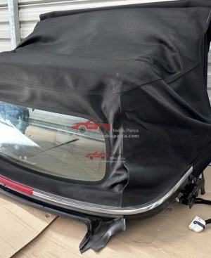 MİNİ COOPER F57 CABRİO KASA UYUMLU ORJİNAL CABRİO TENTE KOMPLE HALDEDİR ÇIKMA TEMİZ SİYAH RENK TENTE DIŞ BEZİ İÇ BEZİ İSKELETİ ÖN KİLİTLERİ MOTORU SPİRALLERİ TESİSATI ÜSTÜNDEDİR